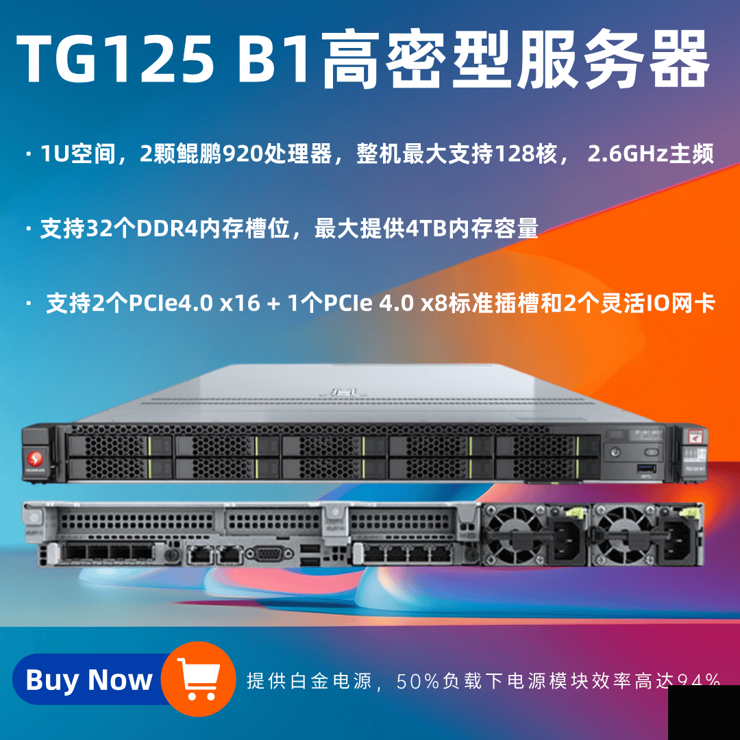TG125 B1 1U2路高密型服務器